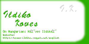 ildiko koves business card